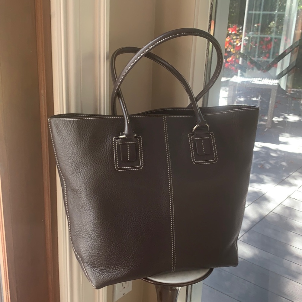 Tod’s Chocolate Brown Leather Tote.